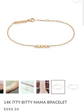 Zoe Chicco rose Gold 'MAMA' 14K Delicate Name Bracelet